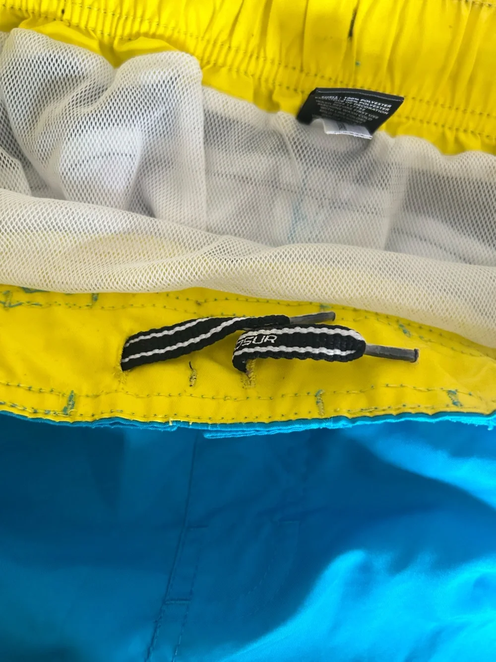 ZeroXposur Boys Swim Trunks 14/16 Bright Blue Tropical Side Panel Quick Dry